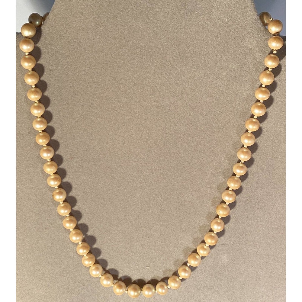 Vintage Simulated Pearls 15” X 5 mm Necklace Gold Clasp Fashion Estate - Picture 8 of 8